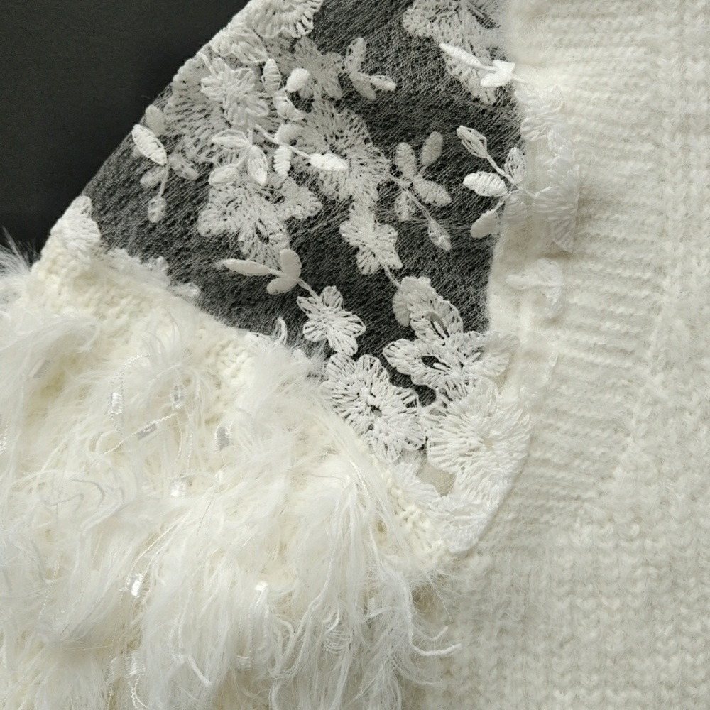 Luscious Lace & Shag Sleeve Sweater - Picture 5 of 7